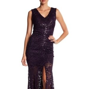 Marina Sequined Lace Keyhole Gown
